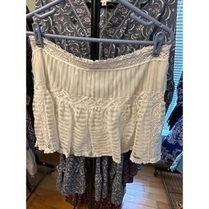 LoveShackFancy Rubyanne Cream Skirt NWT Boho Size 12 MSRP $295